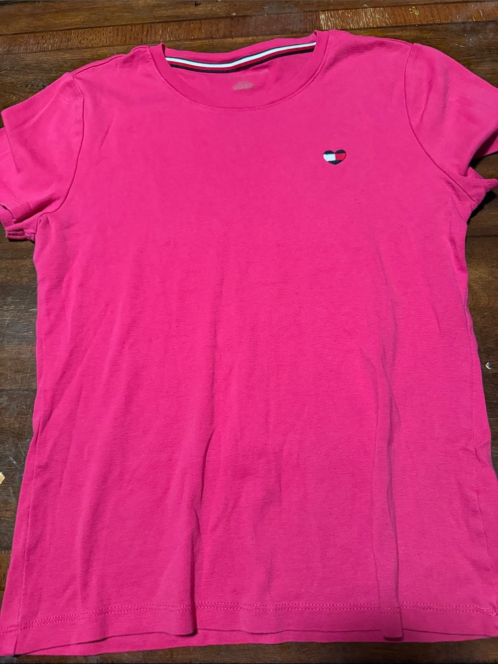 Tommy Hilfiger Pink Short Sleeve Tee with Heart Logo